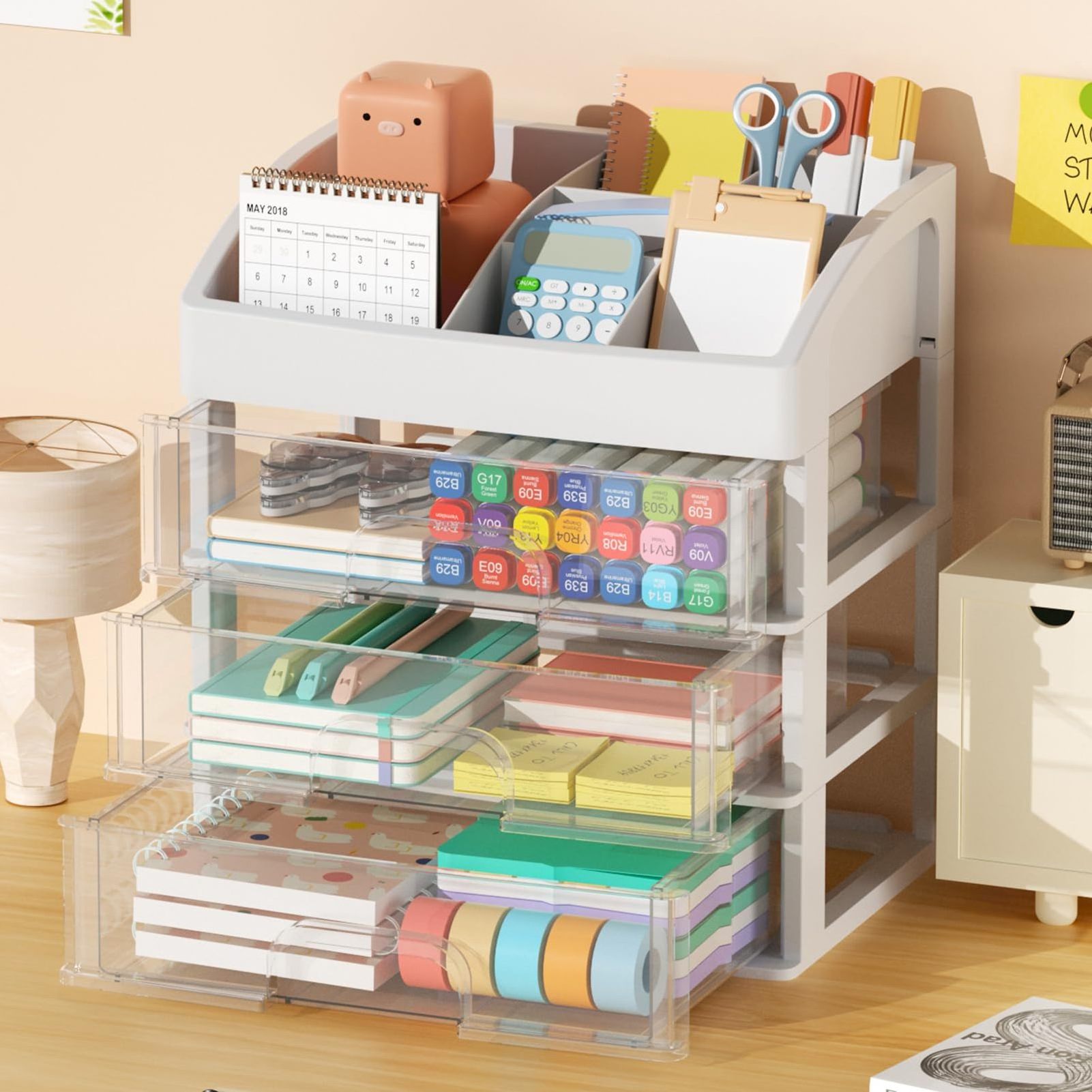 Wholesale Desk Office Organizers 3 Drawer Desk Storage Clear Desktop Storage Drawers Office Organizers and Storage