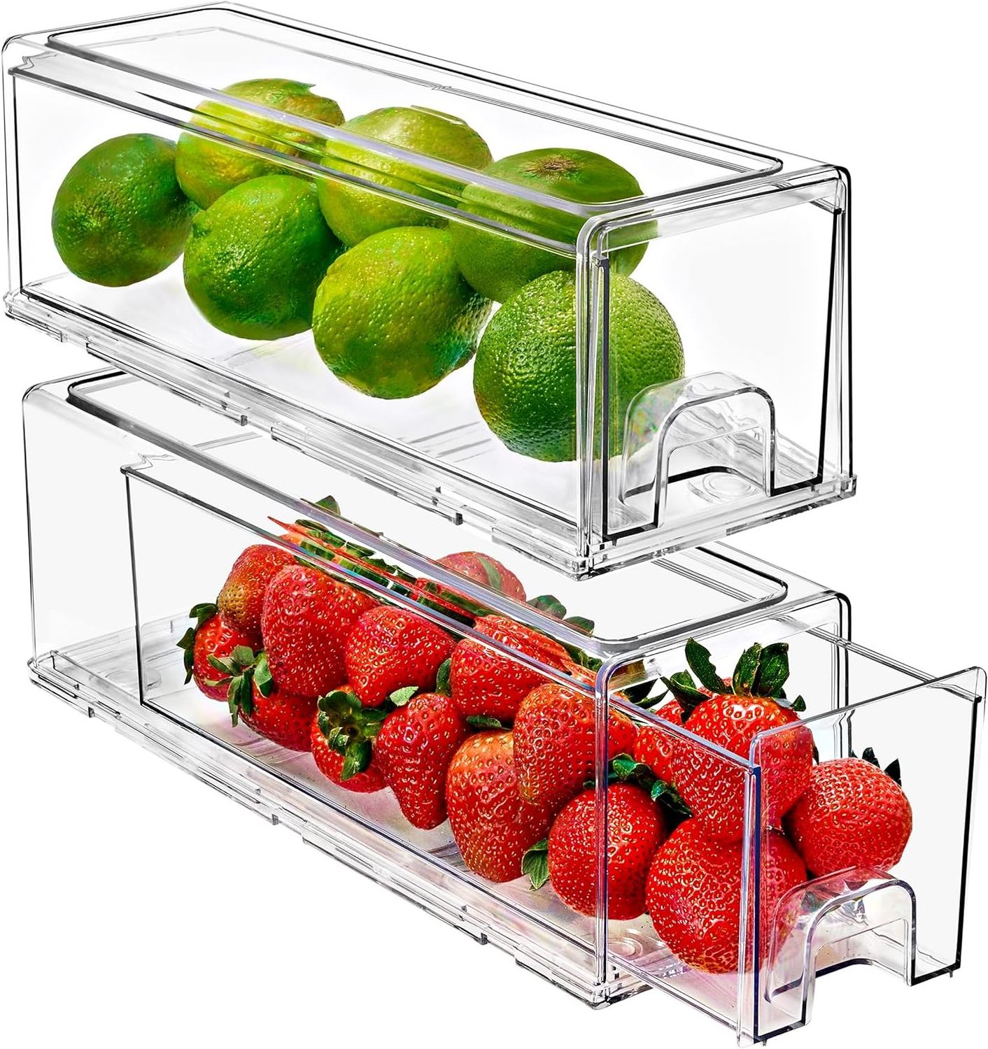 Fridge Drawers Clear Stackable Pull Out Refrigerator Organizer Bins Food Storage Containers for Kitchen makeup storage box