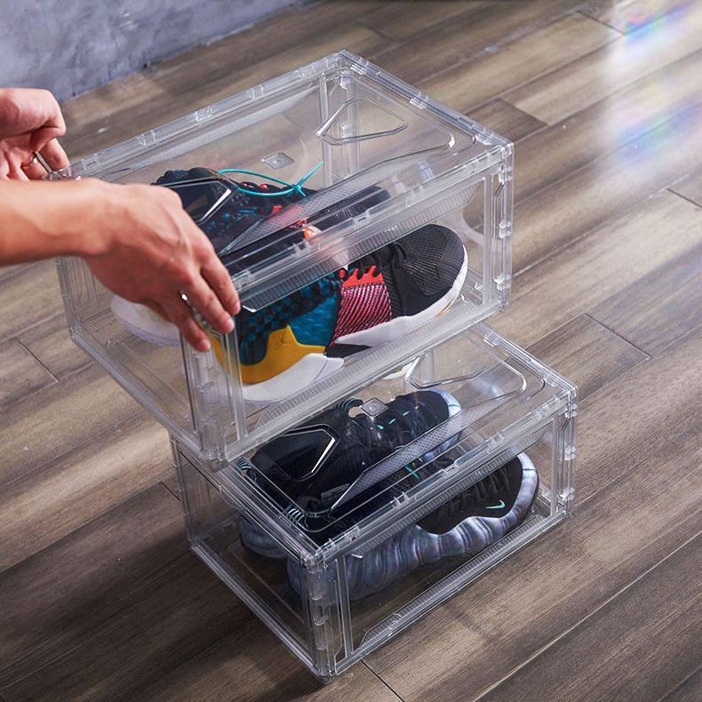 Bins Stackable Cubes  Modern Rectangle Folding Home Box Foldable Storage Boxes clear shoe box