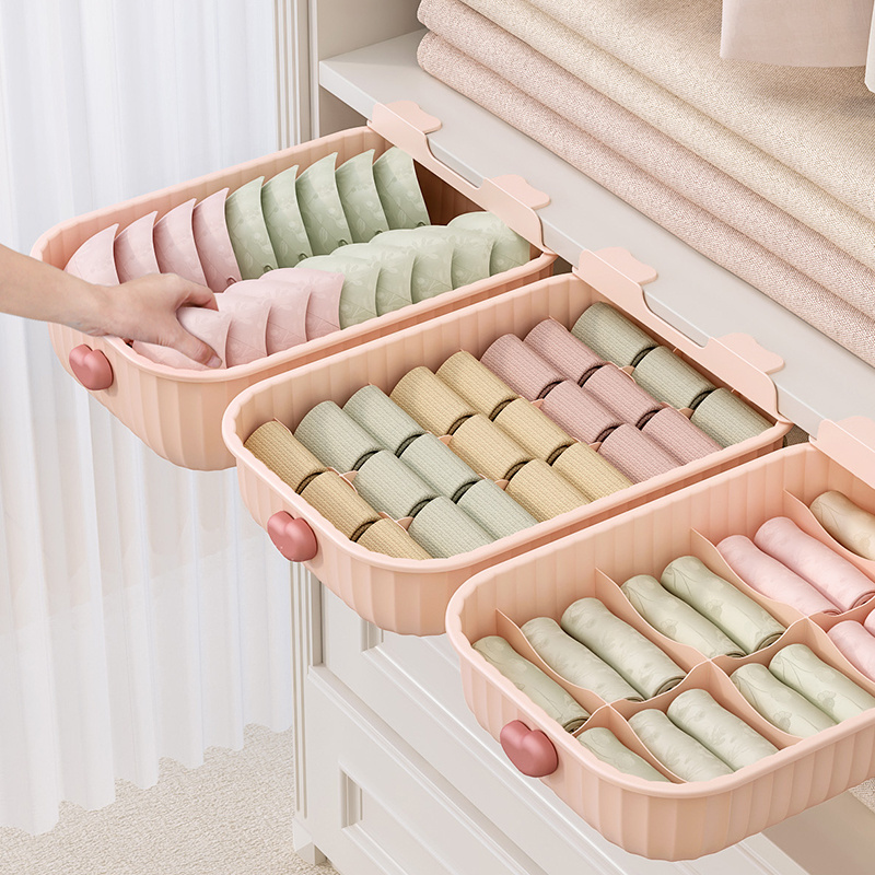 Bra Underwear Drawer Organizer bra Dividers Cell Fabric Foldable Dresser Closet Organizers and Storage Boxes for Baby Clothes