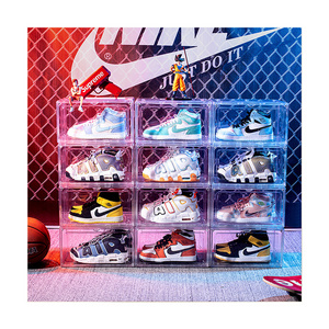 Wholesale Transparent Plastic Stackable Boxes Front Acrylic Drawer Type Magnetic Clear Shoe Box Storage