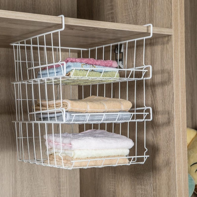 Hanging Net Basket Home Large Capacity Hanging Under The Cabinet Storage Shelves Spice Dishes Storage Pantry Kitchen Organizer