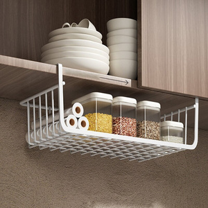 Hanging Net Basket Home Large Capacity Hanging Under The Cabinet Storage Shelves Spice Dishes Storage Pantry Kitchen Organizer