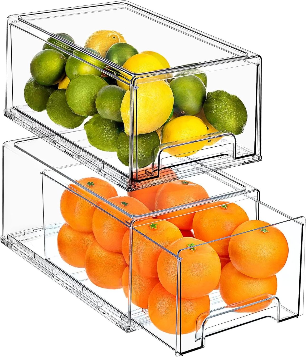 Fridge Drawers Clear Stackable Pull Out Refrigerator Organizer Bins Food Storage Containers for Kitchen makeup storage box