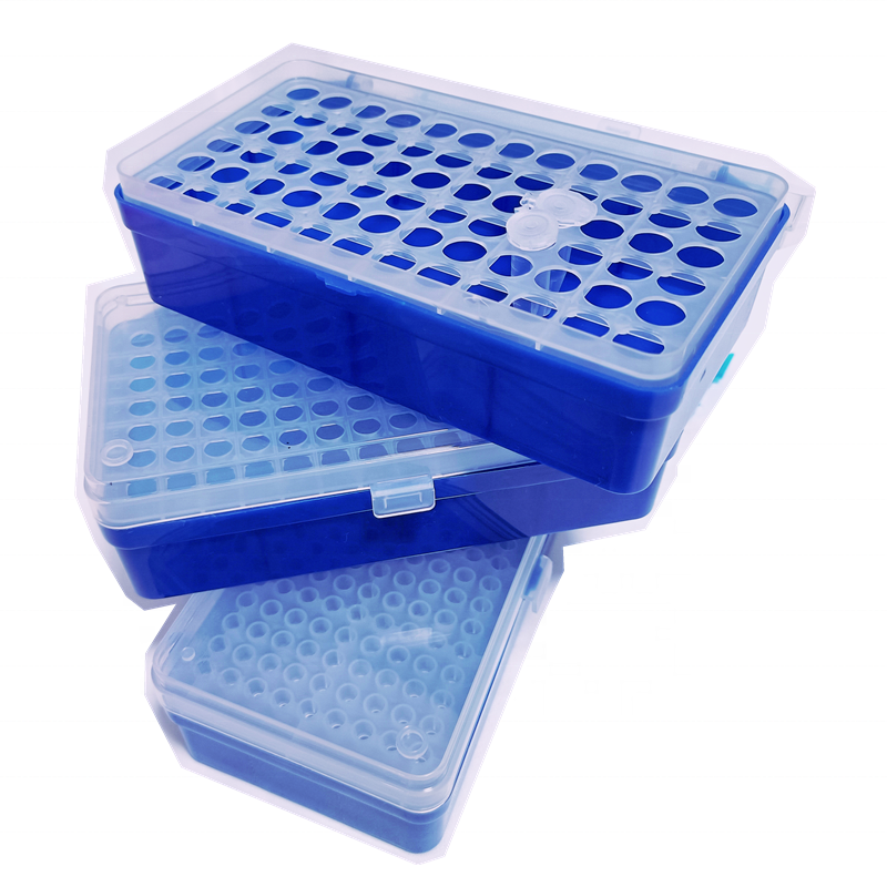 CTB-09805 Laboratory Plastic 98 well tube freeze storage box for 0.5ml microcentrifuge tubes