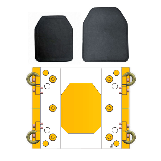 custom 600T hydraulic press making PE body armor vest plate mould