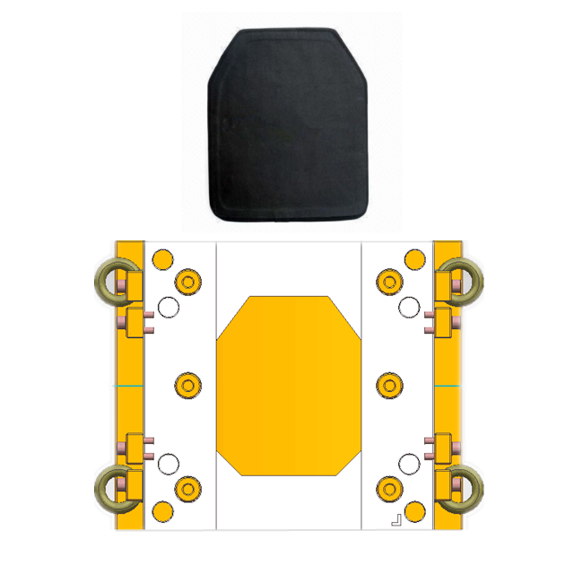 custom 600T hydraulic press making PE body armor vest plate mould