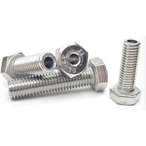 Stainless Steel M8 M10 Hexagon Head Hollow Bolt with Wire Hole In Middle for machine