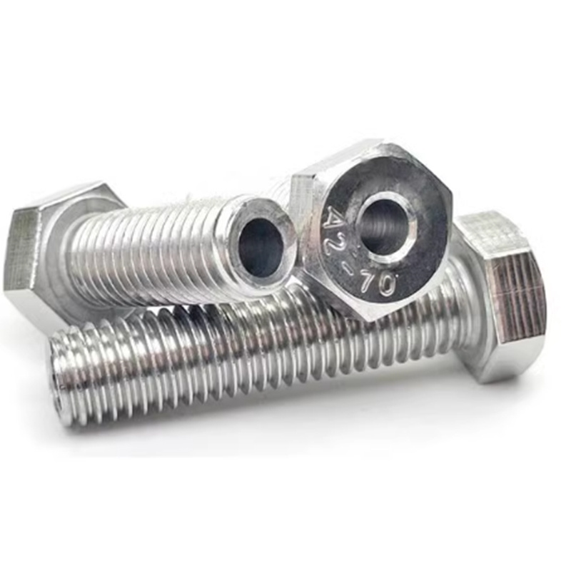 Stainless Steel M8 M10 Hexagon Head Hollow Bolt with Wire Hole In Middle for machine