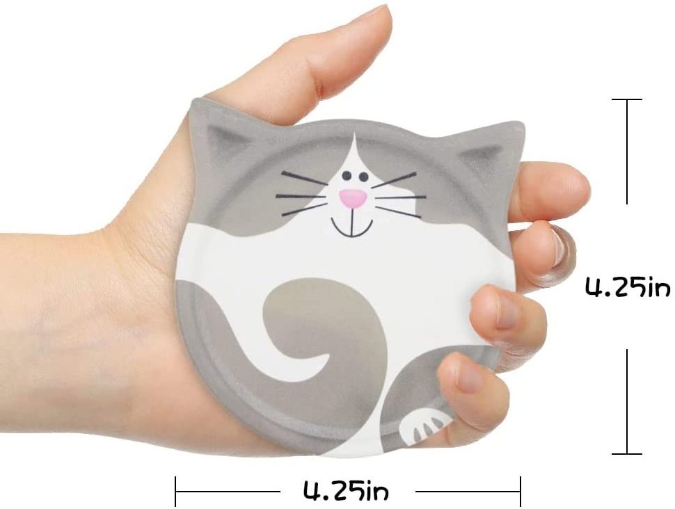 2022 Tabletex Self Absorbing Cartoon Pattern Ceramic Coaster Cute Cat Shaped Drink Coaster Unique Gift Ideas for Cat Lovers