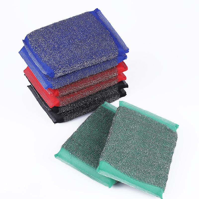 2023 Steel Scour Pads Stainless Steel Scouring Pads Dish Scrubbers Dish Sponge Kitchen Sponge Steel Scrub Sponge for Kitchen