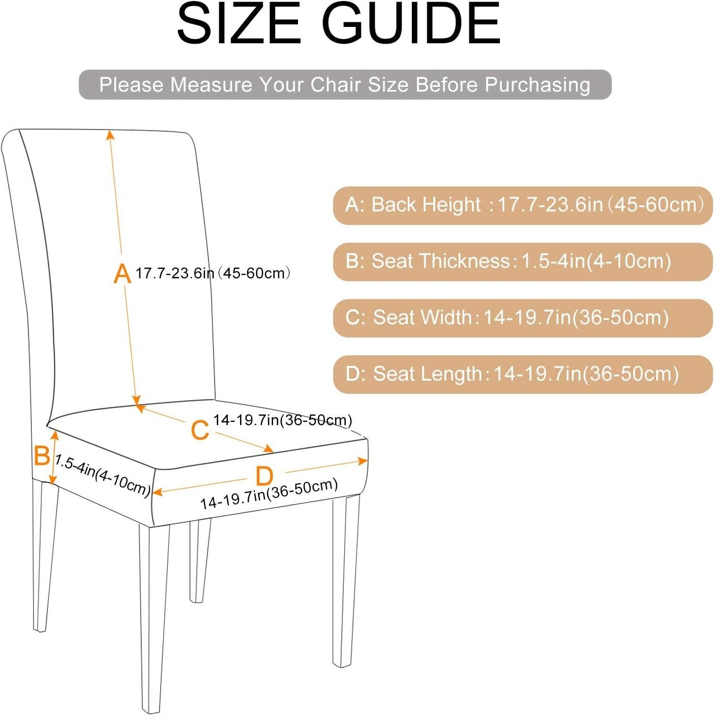 Spandex Fabric Chair Covers for Dining Room, Soft Stretch Seat Slipcover, Washable Removable Parsons Chair Protector