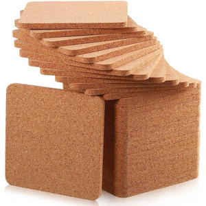 Wholesale Factory Cheap Square Cork Trivets 4 x 4 x 0.2 Inch Cork Coasters for Drinks Absorbent Cork Plant Coasters Pot Trivets