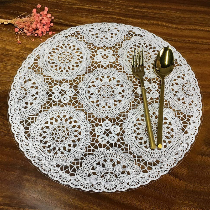 Tabletex Nordic Lace Hollow Placemat PVC Anti-slip Heat-resistant Pad Mat Wholesale Cheap Home Table Decor Placemats