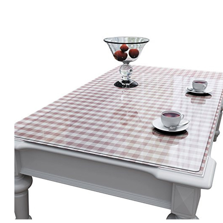 Placemat pvc soft glass tablecloth, Table cloth Soft glass Moisture Proof, table runner