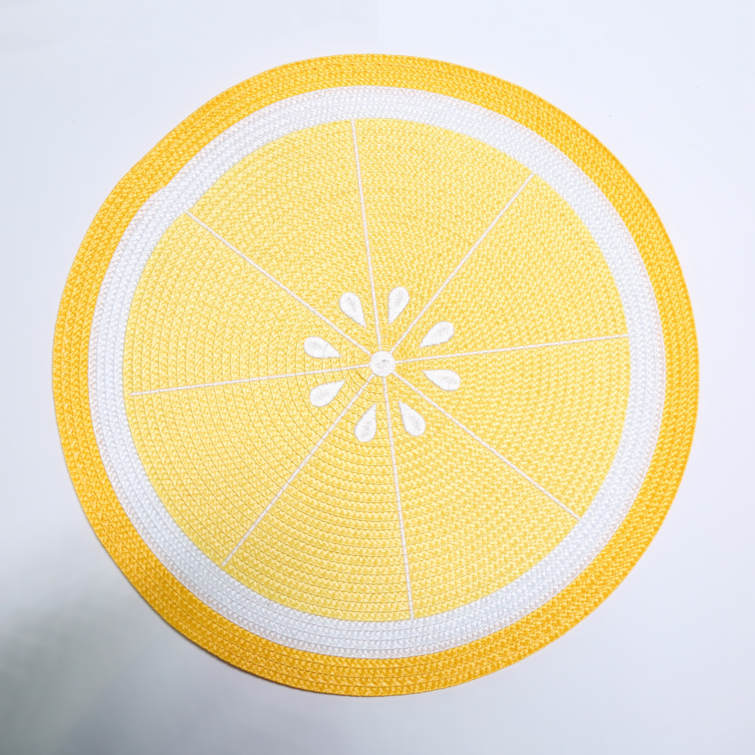 Tabletex beautiful round PP woven placemat fruit embroidery table mat