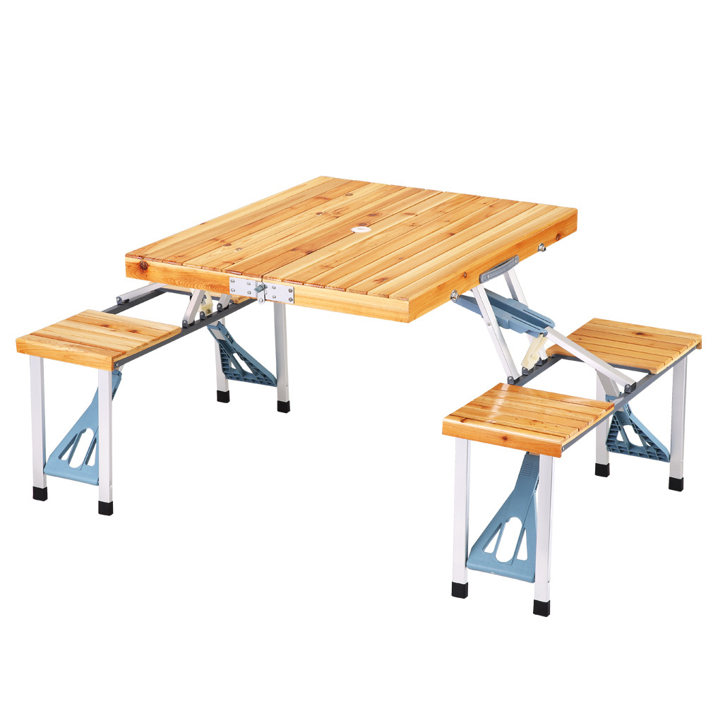 Leisure 4-seater picnic table foldable wooden travel table and chair