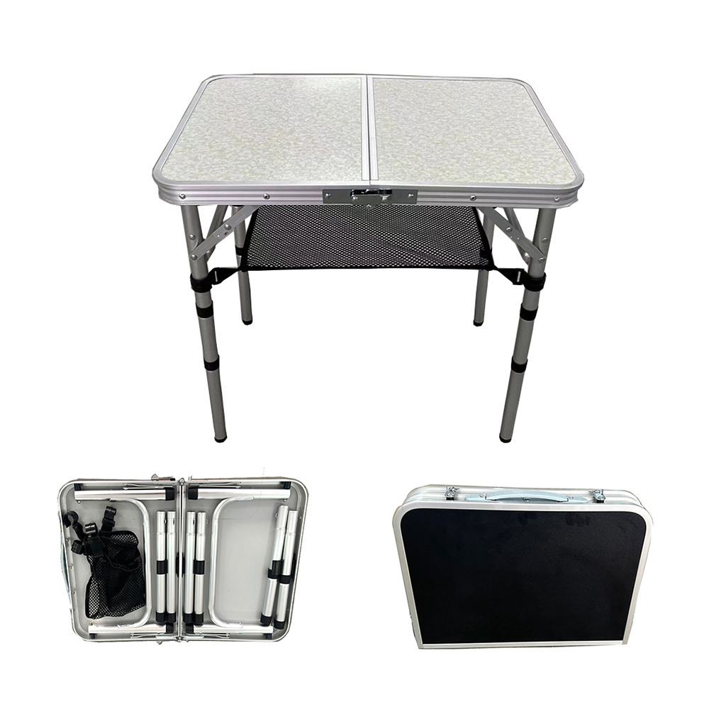 Portable picnic folding kitchen table camping foldable table with net layer