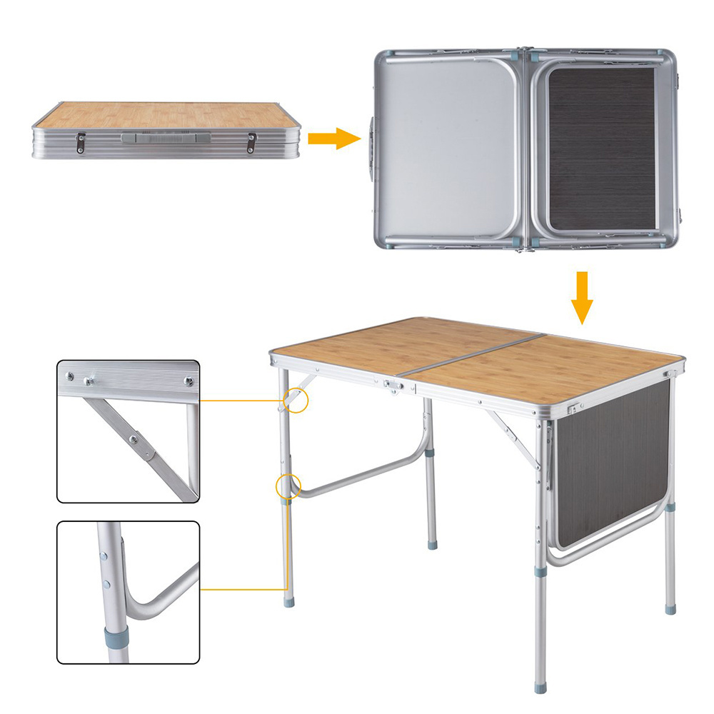 Factoray cheap 2 in 1 folding table portable outdoor camping kitchen