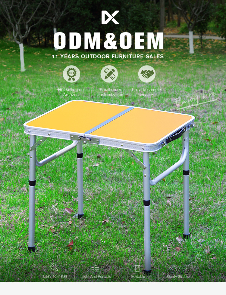 Portable picnic folding kitchen table camping foldable table with net layer