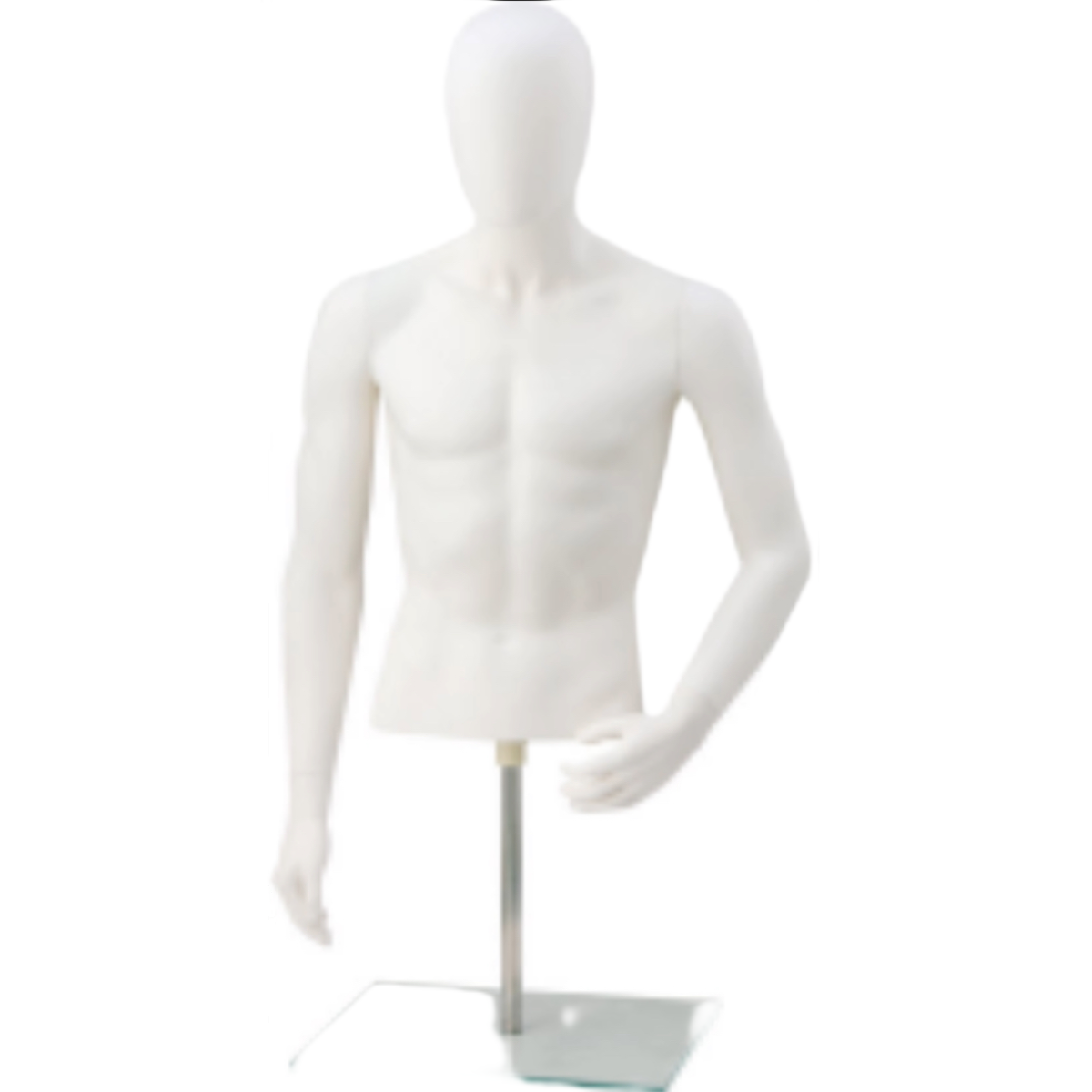 Male Half Body Torso With Head And Shoulders Skin White/Skin Tone Cheap display Plastic Man Upper-body Mannequin