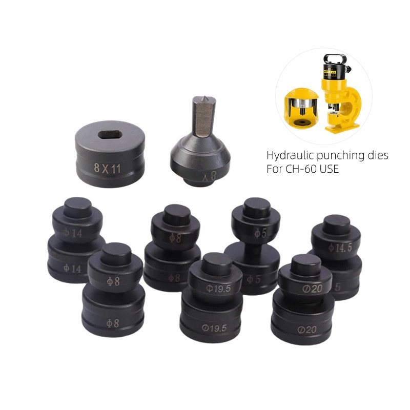 Hydraulic Knockout Hole Puncher Driver Parts Round Square Punch Dies Hydraulic Hole Punching Tools Kit CH-60/70