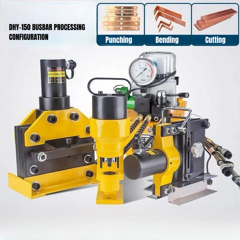 DHY-150D Three-in-one Copper busBar Processing Machine Combined Hydraulic Bus bar electric drill Bending  And CuttingMachine