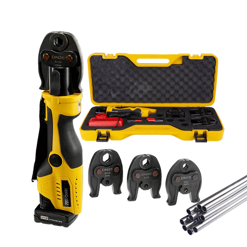 Pro Press Cordless Vertical Calipers Hydraulic Tools Kit Plumbing Pipe Pressing Battery Powered PEX Copper Tube Crimping Tool