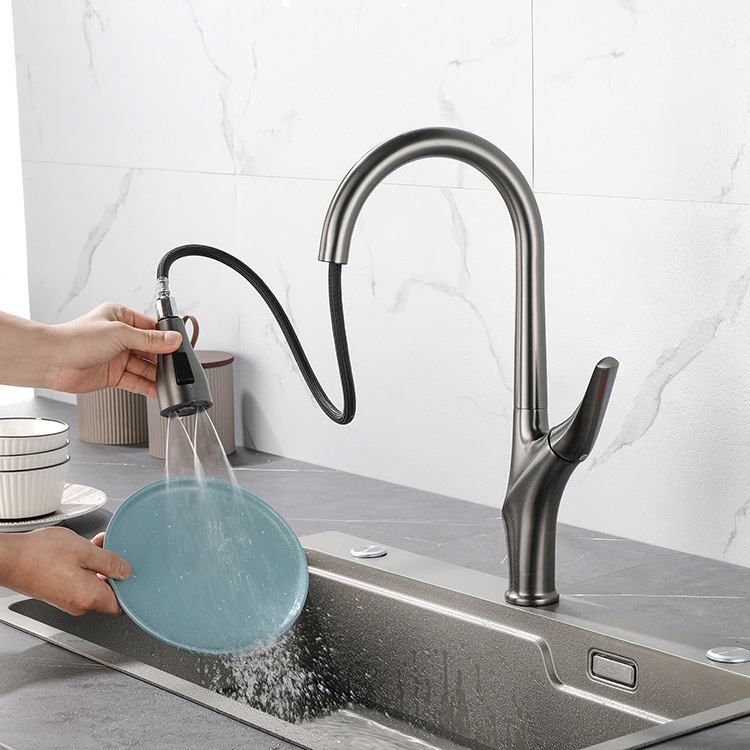 Vintage Household Sink Black Hot Cold Water Flexible Kitchen Faucet Single Handle Kitchen Faucets For Kitchen