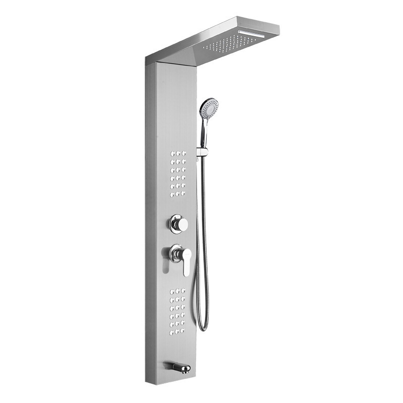 Thermostatic Rainfall Shower Panel Faucet 304 Stainless Steel Massage Shower Column Tap Wall Mounted panel shower