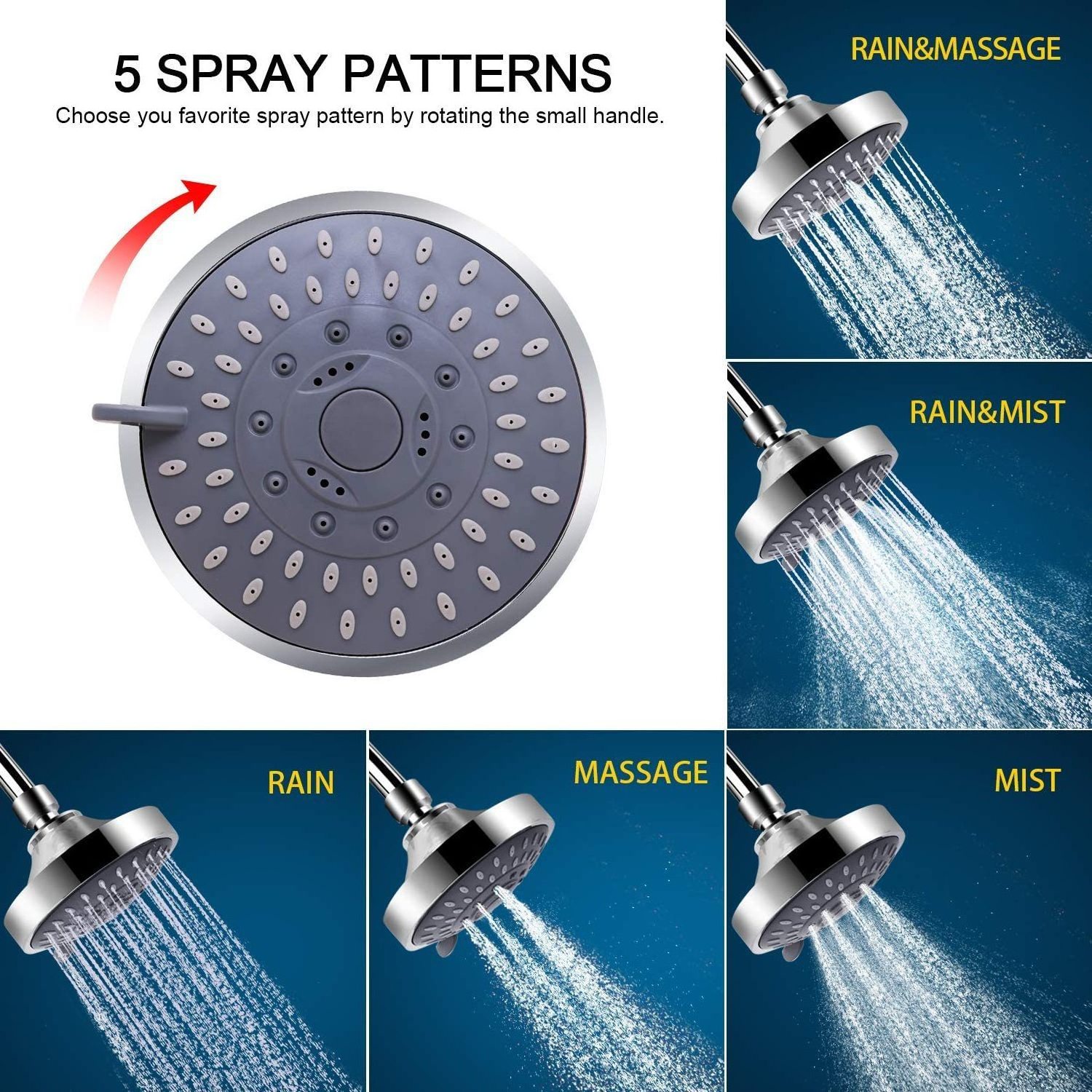 Five Function Household Rain Wall Shower Panels Faucet Set 304 Shower Panel Stainless Steel Bathroom Shower Panel