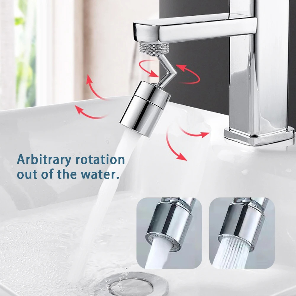 High Quality Universal Splash Filter Swivel Sink Basin Faucet Extender 1080 Rotate Water Dual Function Faucet