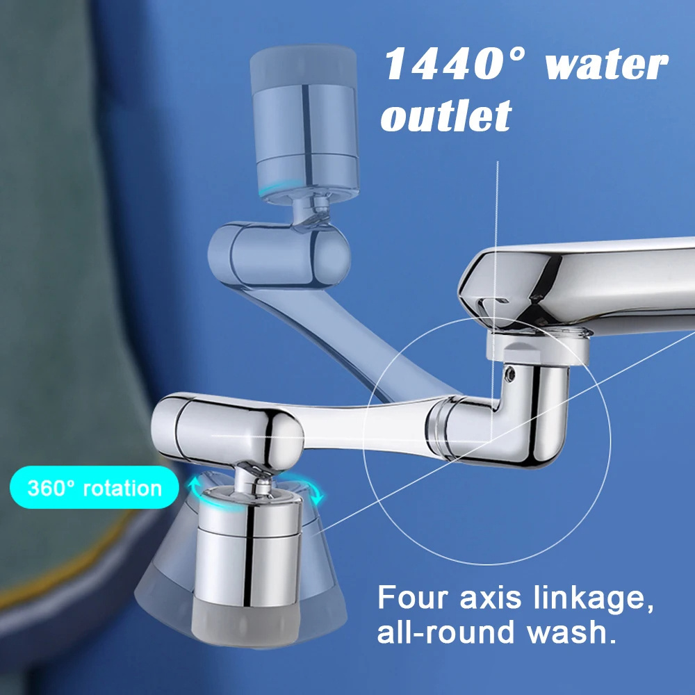 High Quality Universal Splash Filter Swivel Sink Basin Faucet Extender 1080 Rotate Water Dual Function Faucet