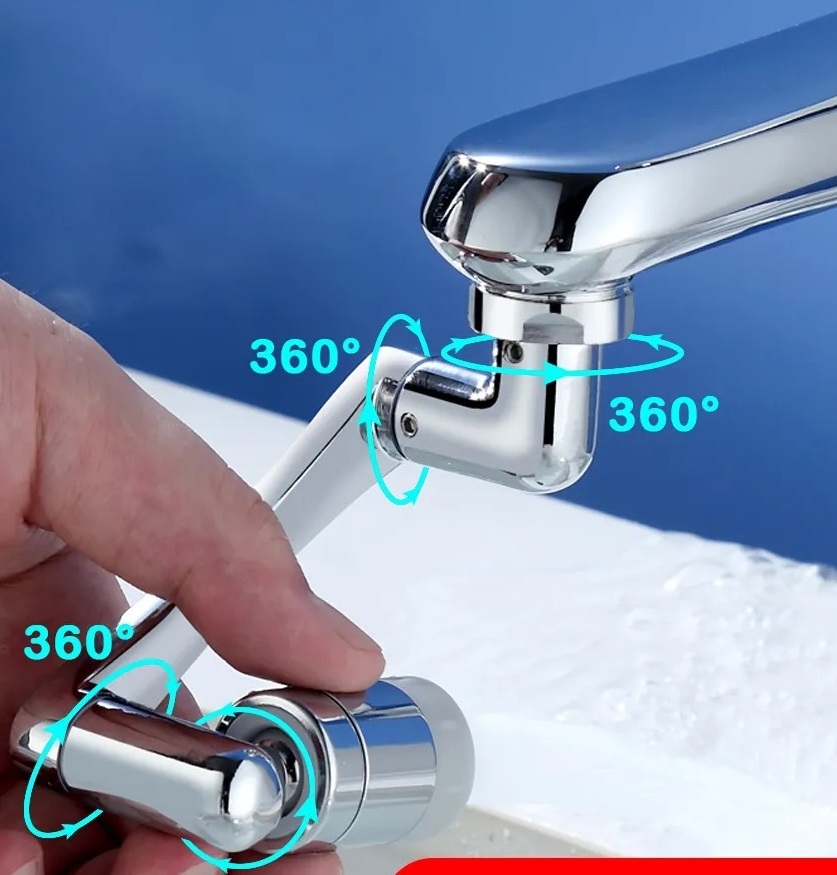 High Quality Universal Splash Filter Swivel Sink Basin Faucet Extender 1080 Rotate Water Dual Function Faucet