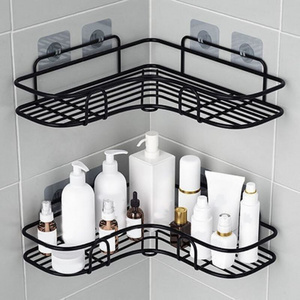 Corner No Drilling Shower Caddy Wall Mounted Bathroom Corner Storage Shelf With Hooks Shower Caddy Corner