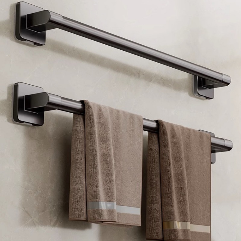 30cm/40cm/50cm Aluminum No Drilling Self-adhesive Bathroom Pole Shelf Wall Mounting Single Pole Towel Bar Put Rack