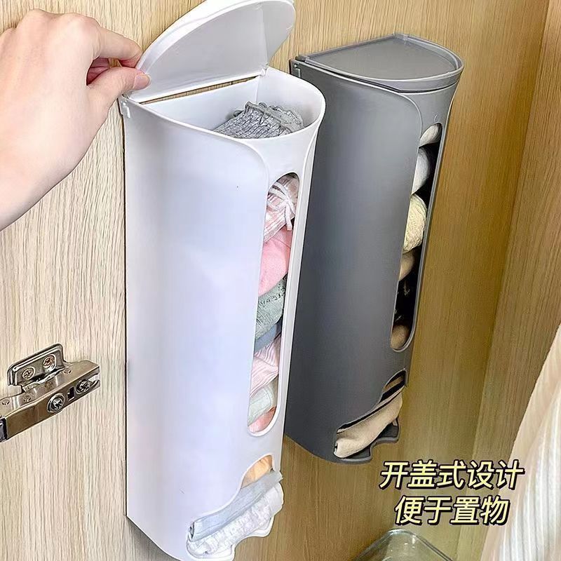 Organizer Wall Mounted Extractable Large Capacity Storage Box No Hole Punch Garbage Bag Home Wall Storage Box