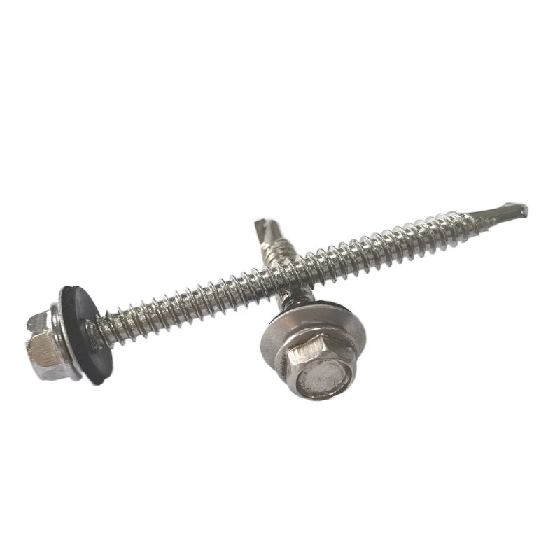 Manufacturers Stainless Steel fasteners SS316  DIN7504K Hex Head Self drilling  Screw with EPDM washer self drilling screw