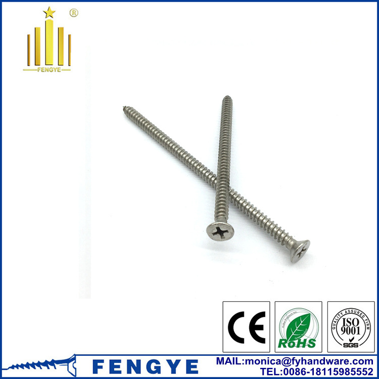 Stainless Steel Cross Recessed Flat Countersunk Head Self Tapping Chipboard Screw