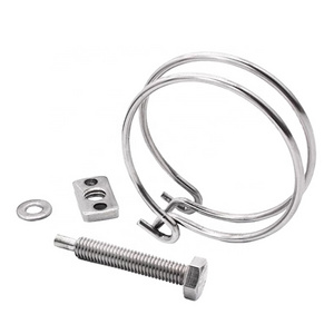 stainless steel double wire spring hose clamp all sizes adjustable double wires hose clamp spring Hex bolts hose clip