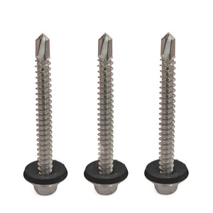 Manufacturers Stainless Steel fasteners SS316  DIN7504K Hex Head Self drilling  Screw with EPDM washer self drilling screw