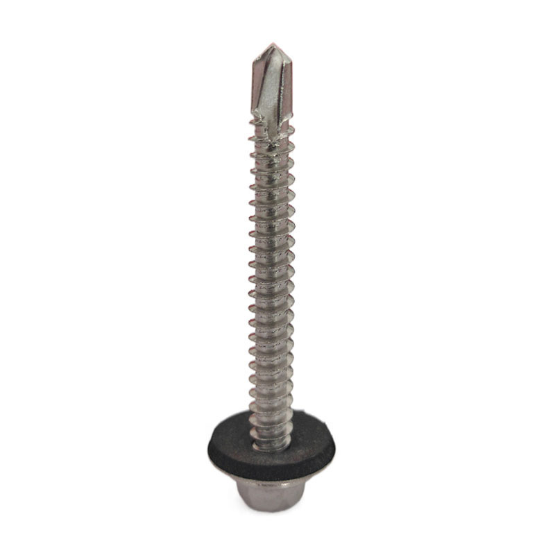 Manufacturers Stainless Steel fasteners SS316  DIN7504K Hex Head Self drilling  Screw with EPDM washer self drilling screw