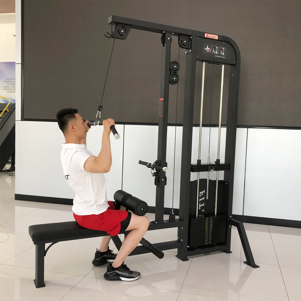 Commercial Gym Fitness Sports Equipment Strength Training Exercise Pin Loaded Dual Function Seated Lat Pulldown Low Row Machine