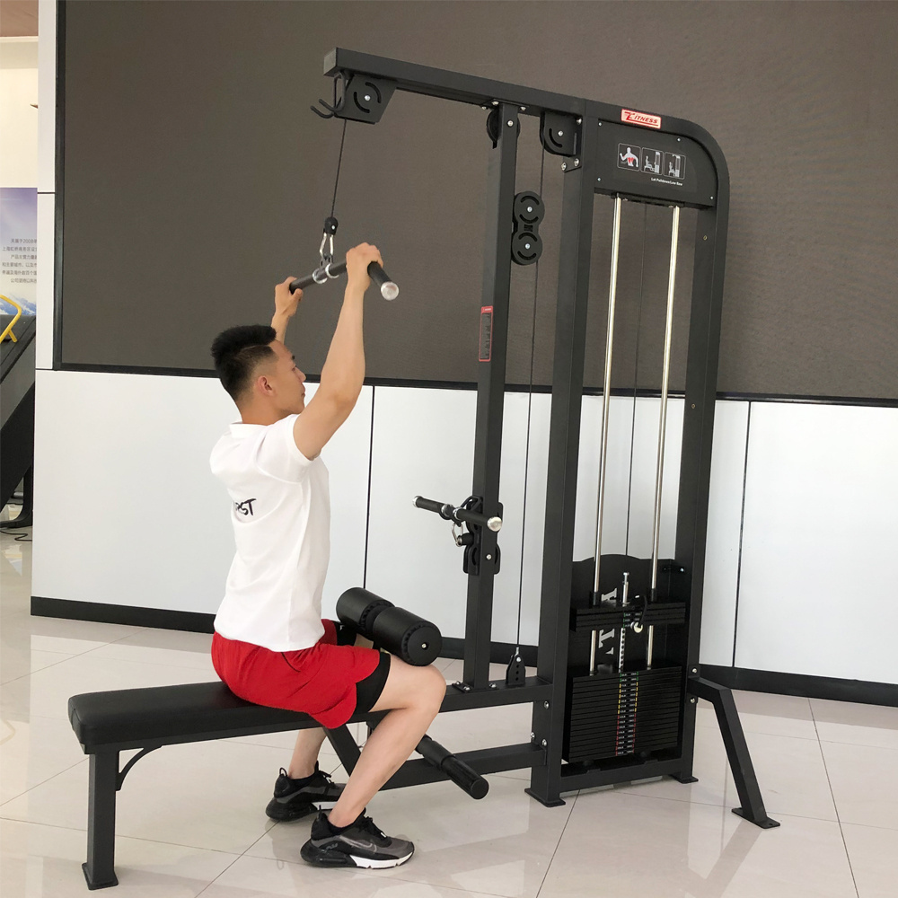 Commercial Gym Fitness Sports Equipment Strength Training Exercise Pin Loaded Dual Function Seated Lat Pulldown Low Row Machine