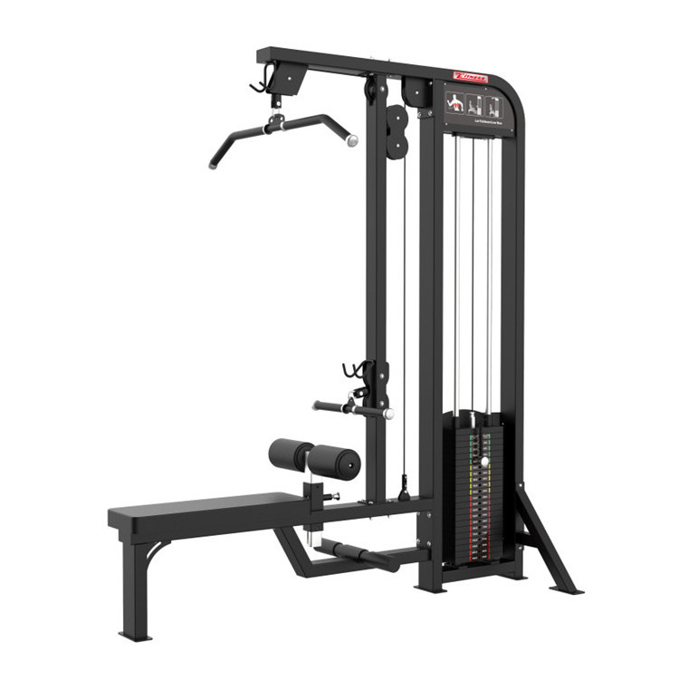 Commercial Gym Fitness Sports Equipment Strength Training Exercise Pin Loaded Dual Function Seated Lat Pulldown Low Row Machine