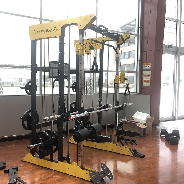 Multi functional trainer smith machine with pectoral fly function plate and weight stack loaded hot sale cheap price