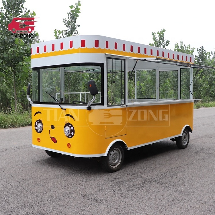 TIANZONG J118 Electric Food Truck with shelves Vending shoes Mobile Food Trailer garment Food cart