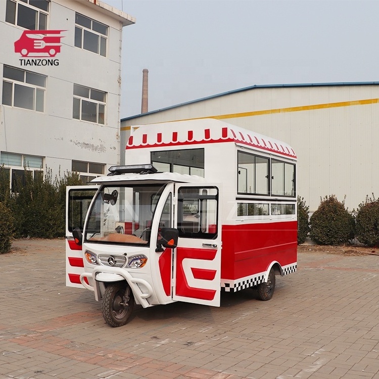 TIANZONG R3 electric tricycle food truck with full kitchen food trailers full equipped coffee piaggio ape tricycle food cart