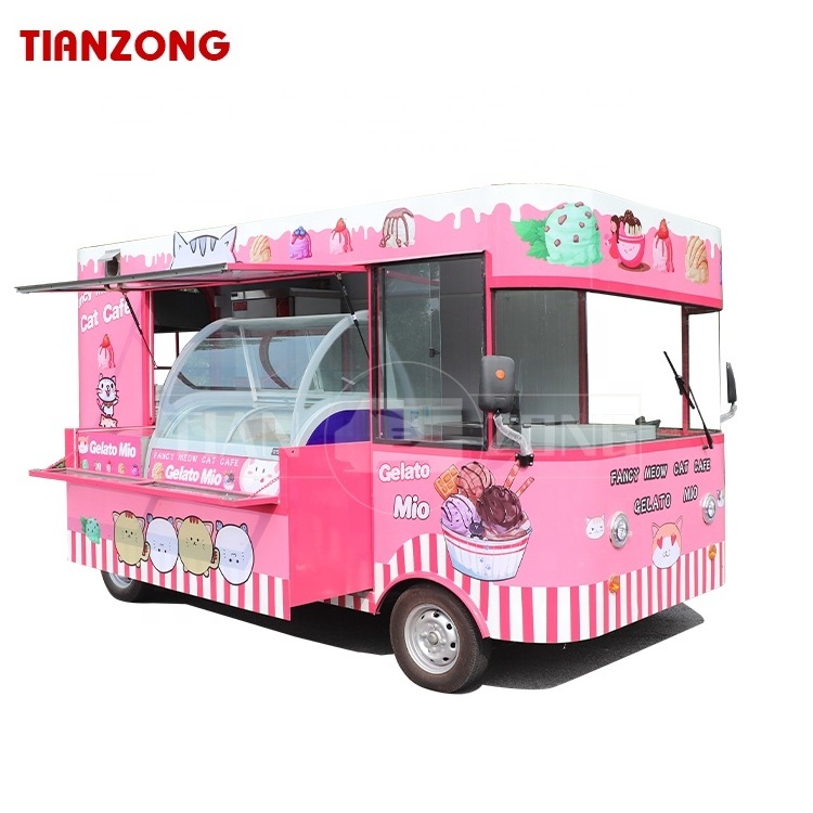 TIANZONG J series Popular pink ice cream car fast food truck food truck for sale europe