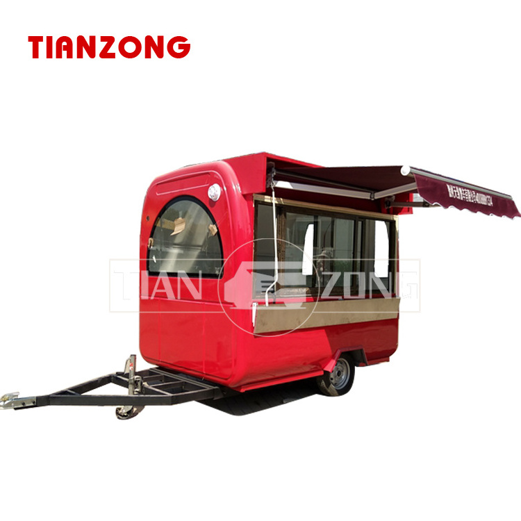 TIANZONG T35 Small Coffee Cart Mobile Food Truck Trailer hot dog concessions trailer  with CE ,ISO Certification